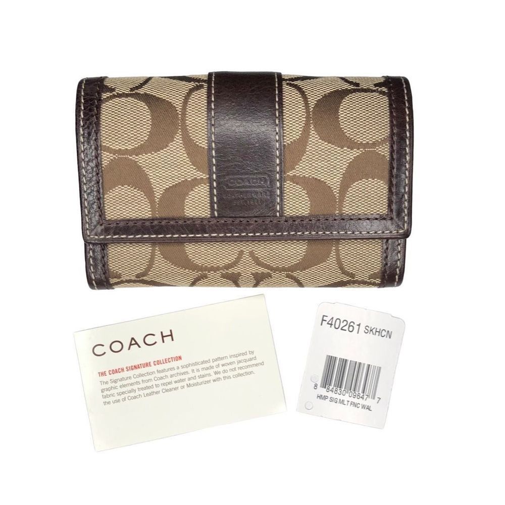 NWT Coach Signature Canvas/Leather Wallet